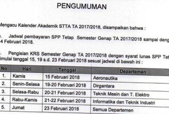 Pengumuman KRS genap 2017