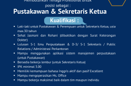 KESEMPATAN BERKARIR SEBAGAI PUSTAKAWAN DAN SEKRETARIS KETUA