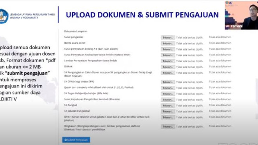 WEBINAR SOSIALISASI SISTEM INFORMASI PENGAJUAN ANGKA KREDIT DOSEN (E-PAKDOS)