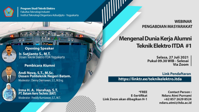 Webinar Mengenal Dunia Kerja Alumni Teknik Elektro ITDA