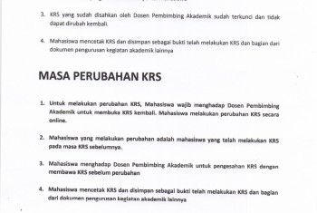 PROSEDUR KRS DAN PERUBAHAN KRS TAHUN AKADEMIK 2018/2019